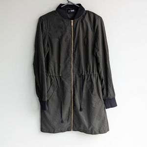 Dark olive green light fall zip jacket